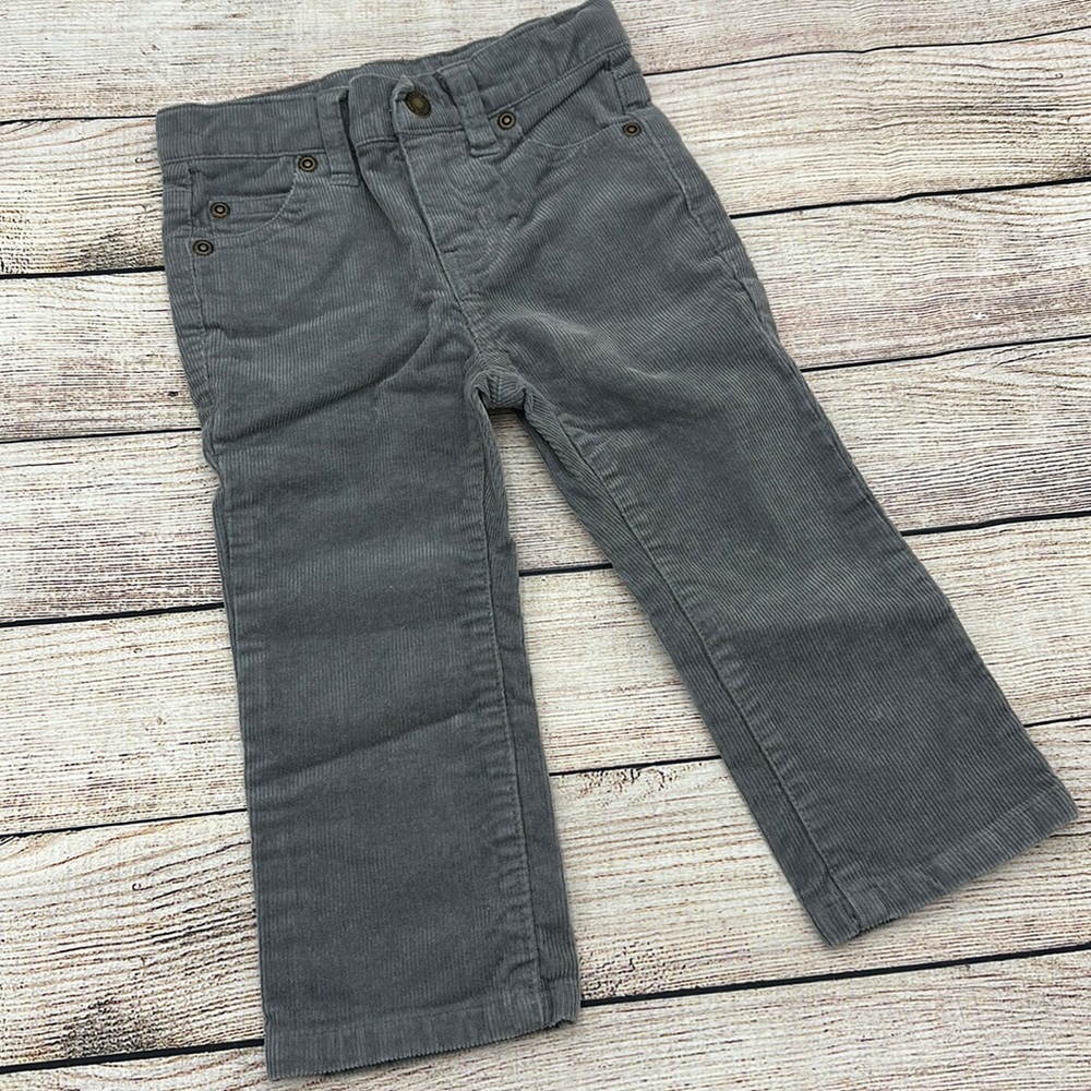 Janie and Jack Adjustable Waist Grey Corduroy Pants Sz 18-24 Months